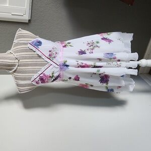 Romantic floral silky slip or short night gown